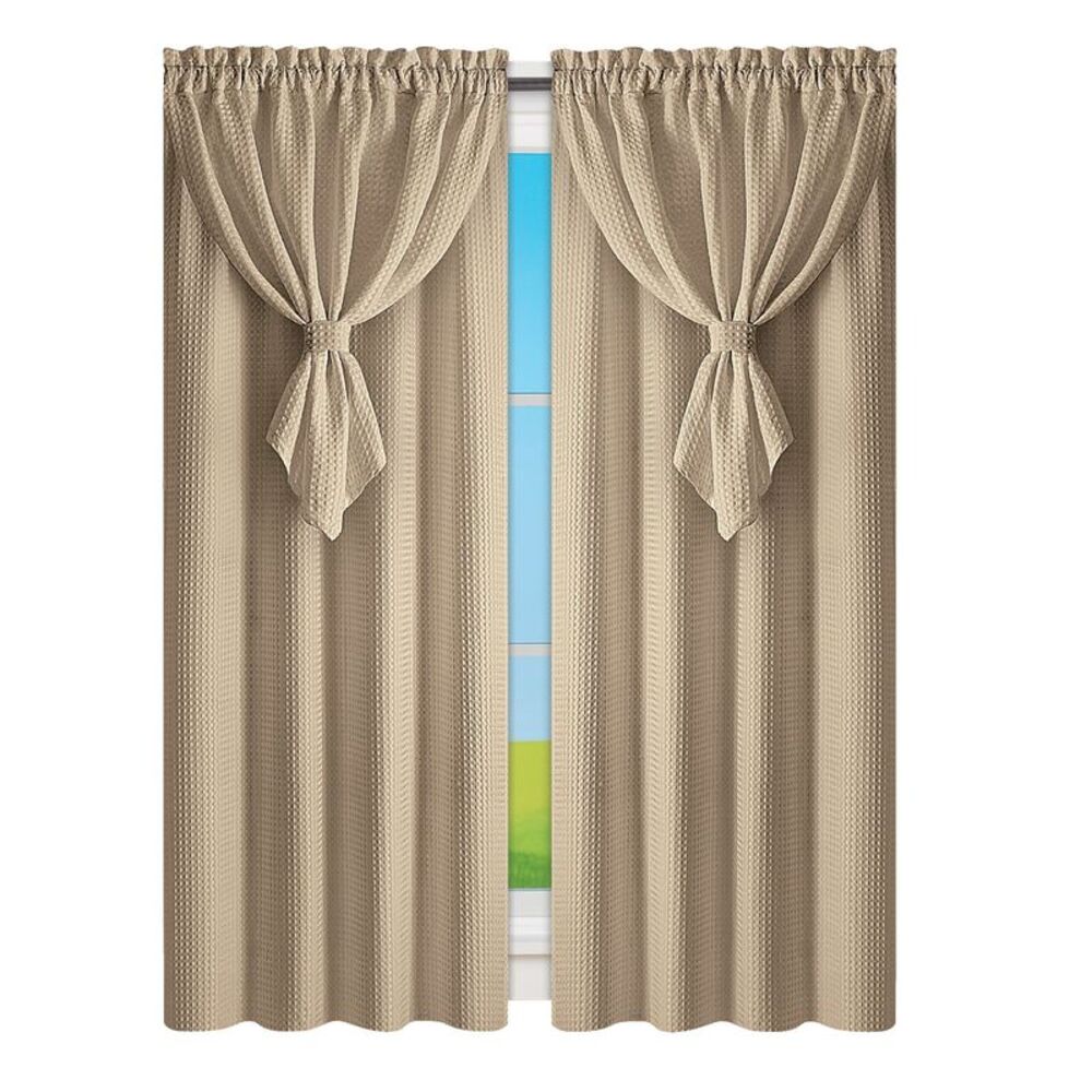 Collections Etc Allegra Curtain Panel with Attached Valance